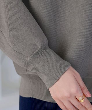 Tiaclasse 肩レースドルマンニットトップス グレー