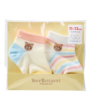 MIKI HOUSE HOT BISCUITS 【9-19cm / 靴下2足セット】ローカット ソックスパック2足セット アイボリー