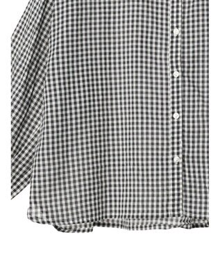 earth music&ecology コットンボイルギャザーシャツ Gingham Check