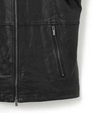 JOSEPH HOMME 新素材【シャツ感覚で羽織れる軽さ】シュリンクエアレザー　ブルゾン ブラック系