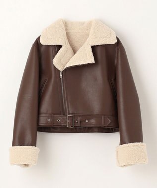 NAVE 【Nave】ヴィーガンムートン ライダースジャケット ブラウン系