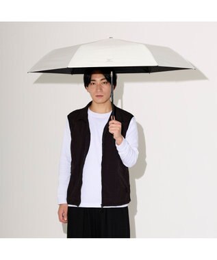 MOONBAT 【WEB限定】MIZUNO  (ミズノ) 無地 ロゴ 日傘 折りたたみ傘 自動開閉 1プッシュ パラソル 晴雨兼用  軽量 一級遮光 遮熱効果 遮光率100% UV遮蔽100% ホワイト