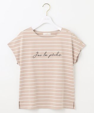 ANY SIS L マリンディテールロゴ Ｔシャツ ベージュボーダー