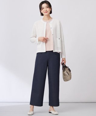 J.PRESS LADIES 【洗える】WINDY JACKET ニット ジャケット オフ系