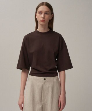 ATON 80/ FRESCA SMOOTH | ワイドスリーブＴシャツ DARK BROWN