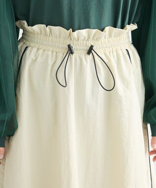 Green Parks ナイロンラインフレアスカート Ivory