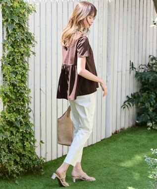 ANY SIS 【UVケア・接触冷感・撥水】クールタッチミラクルガード テーパード パンツ オフホワイト