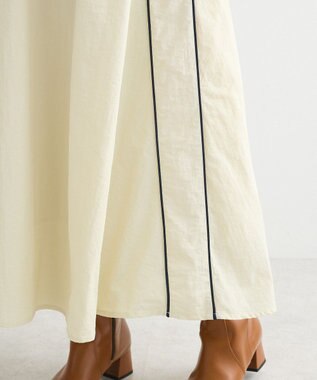 Green Parks ナイロンラインフレアスカート Ivory