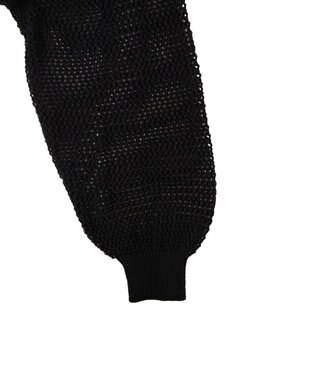 WEGO メッシュラグランニットパーカー ブラック