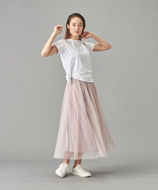 Chacott チュールスカート グレイッシュライラック