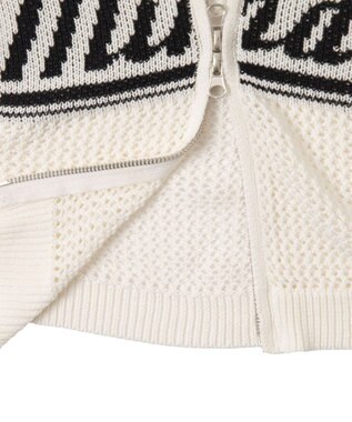 WEGO メッシュラグランニットパーカー ブラック