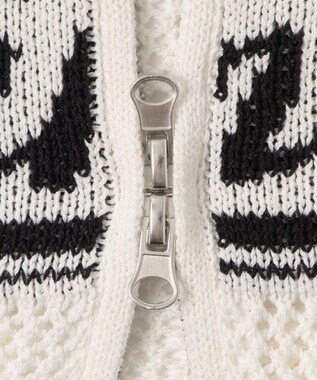 WEGO メッシュラグランニットパーカー ブラック