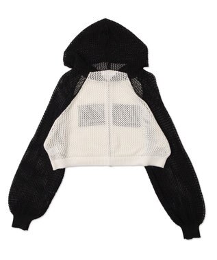 WEGO メッシュラグランニットパーカー ブラック