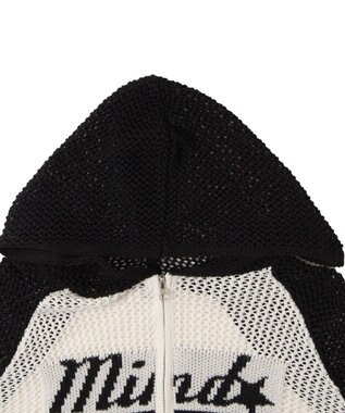 WEGO メッシュラグランニットパーカー ブラック