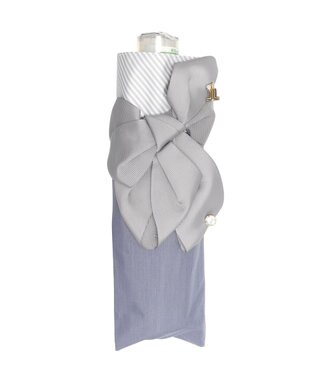 MOONBAT 【ランバン オン ブルー（LANVIN en Bleu）】晴雨兼用日傘 　折りたたみ傘　ビジューリボン スカイブルー