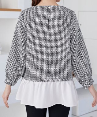 Tiaclasse ツイードコンビフレアチュニック ブラック