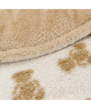 PET PARADISE ペットパラダイス くまちゃん織り 遠赤外線 ボアマット 丸型 Ｍ ホワイト×ブラウン