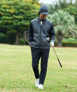 23区GOLF 【MEN/EC限定】【吸水速乾/UVケア】リブ襟 モックネックシャツ ホワイト系