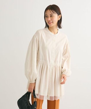 Green Parks 裾チュールレイヤードチュニック Beige