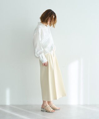 YECCA VECCA ベルトSETクロップド丈パンツ Ivory