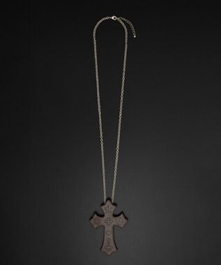 WEGO 【ユニセックス着用ITEM】MPUエンボスロゴクロスネックレス ブラウン