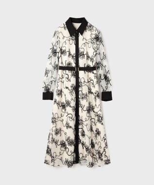 GRACE CONTINENTAL チュールコードレースワンピース ホワイト