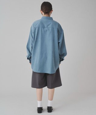 WEGO 【ユニセックス着用ITEM】フィブリルワンポイントBIGシャツ（長袖） サックス