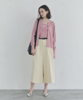 YECCA VECCA ベルトSETクロップド丈パンツ Ivory