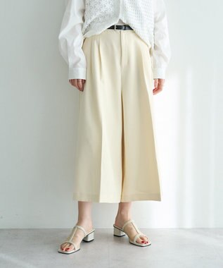 YECCA VECCA ベルトSETクロップド丈パンツ Ivory