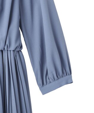 YECCA VECCA ジョーゼットプリーツワンピース Blue