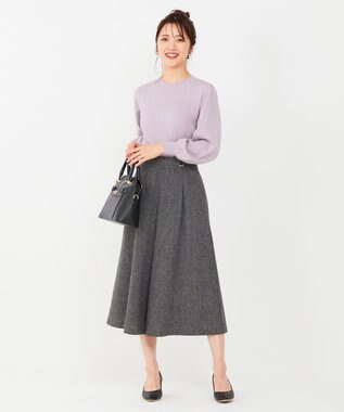 ANY SIS 【CICA加工】ケーブルポイント ニット ラベンダー