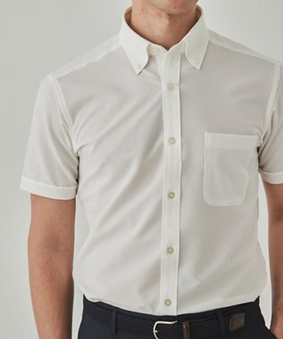 GOTAIRIKU とにかく涼しい/酷暑対応【シワになりにくい/吸水速乾】クールマックスサッカーシャツ ホワイト系