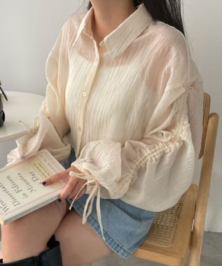  楊柳シアードロストショートシャツ