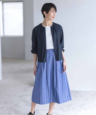 J.PRESS LADIES シアー ブルゾン ネイビー系