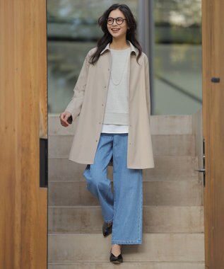 J.PRESS LADIES ベーシックジャージー レイヤードフレア カットソー ホワイト系