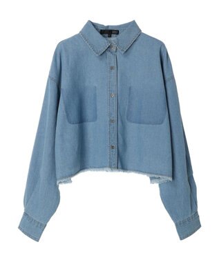 Green Parks ・ＳＵＧＡＲ　ＳＰＯＯＮ　クロップドデニムシャツ Light Indigo