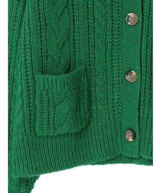 Green Parks ケーブル釦ニットカーディガン Green