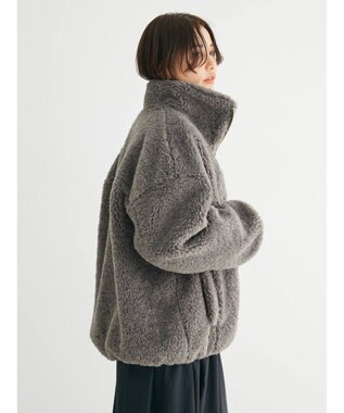 Green Parks ・ＥＬＥＮＣＡＲＥ　ＤＵＥ　テディベアボアコート Charcoal Gray