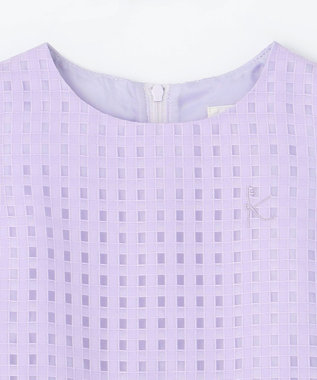 組曲 KIDS 【110-140㎝】シアーチェックバイカラー ワンピース ラベンダー系