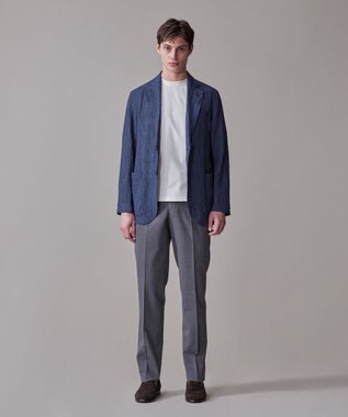 J.PRESS MEN シルクのような光沢感の上品Tシャツ【UVカット / 接触冷感 / 吸水速乾】【J.PRESS PREMIUM JERSEY】ポンチクルーネック Tシャツ ホワイト系