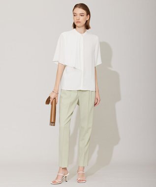 ICB 【洗える】ウール2WAYストレッチ テーパードパンツ ダルブルー系