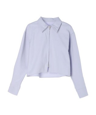 earth music&ecology ジップショートシャツ Light Gray