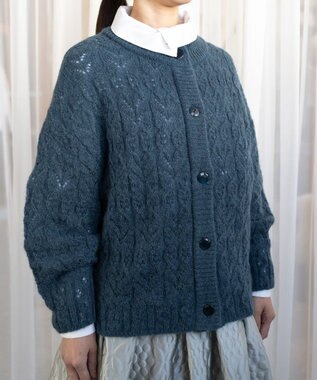 muuc アルパカモヘヤ模様編みカーディガン