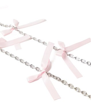 WEGO リボンチェーンストラップ ピンク