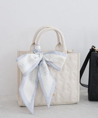 Maison de FLEUR スカーフ付きリボンキルティング2Wayスクエアトート