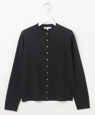 自由区 L 【アンサンブル対応・洗える】アセテートコットン カーディガン ブラック
