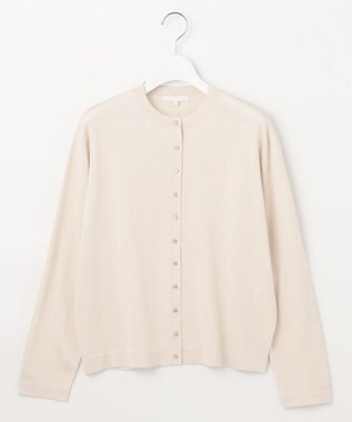 自由区 L 【アンサンブル対応・洗える】アセテートコットン カーディガン アイボリー