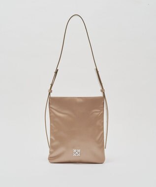 russet バイカラーレザーベルトフラットショルダーバッグ(SF-278) PinkBeige