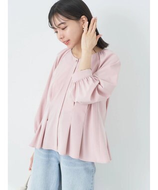 earth music&ecology ペプラムブラウス Pink