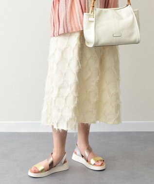 INTER-CHAUSSURES 【Oh my Sandals】クッションインソール厚底サンダル ゴールドコンビ